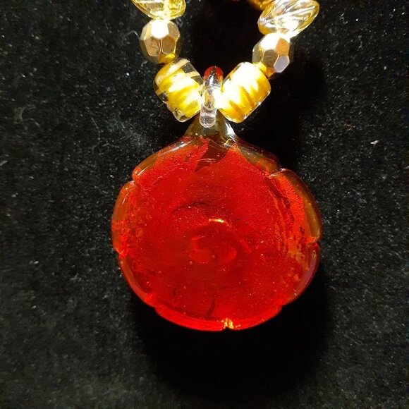 22" Handmade Art Glass Necklace - Picture 4 of 6